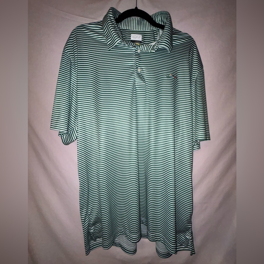 Greg Norman Collection Green Striped Polo Shirt